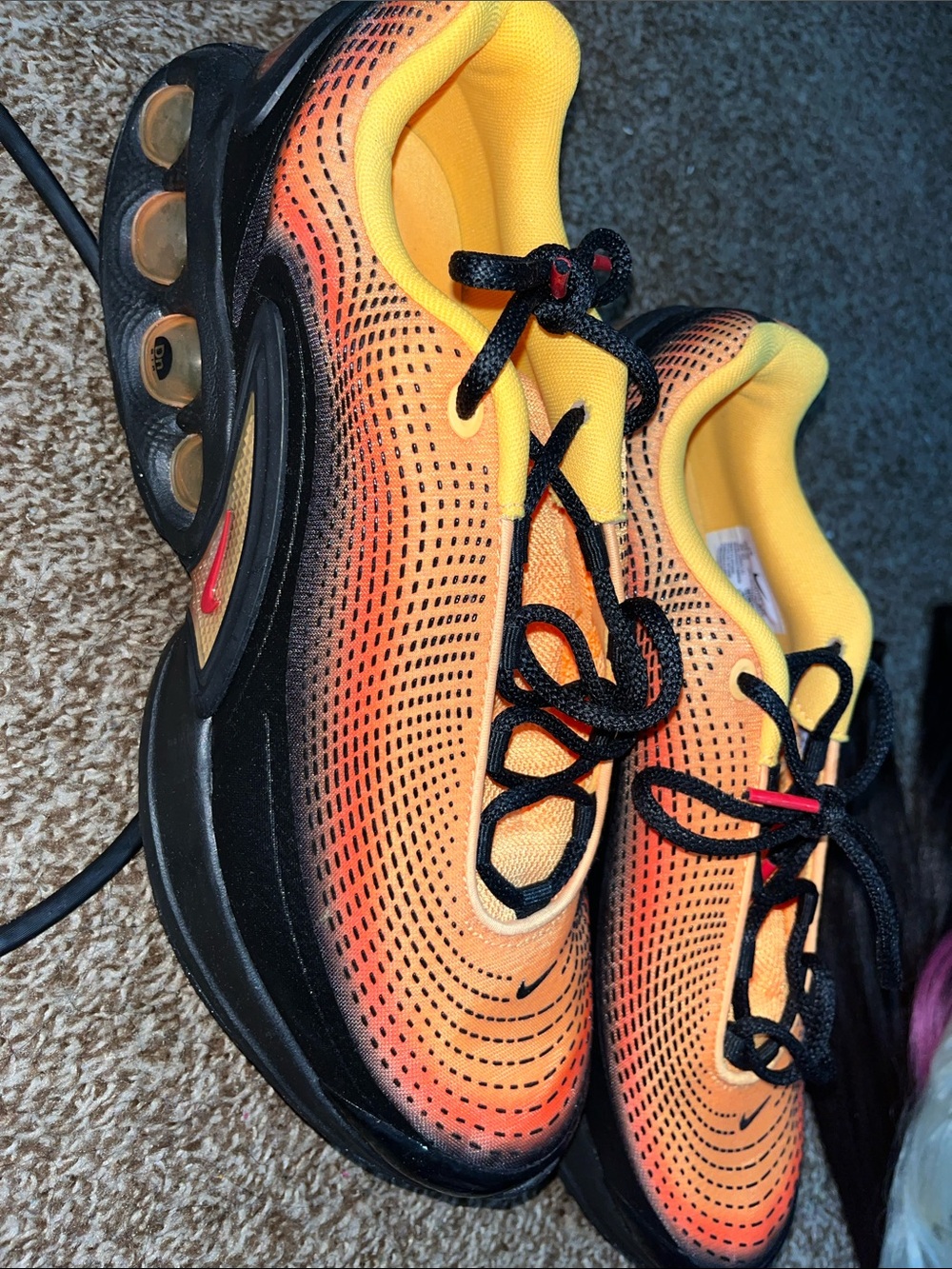 Nike Orange and Yellow Gradient Air Max Running Shoes